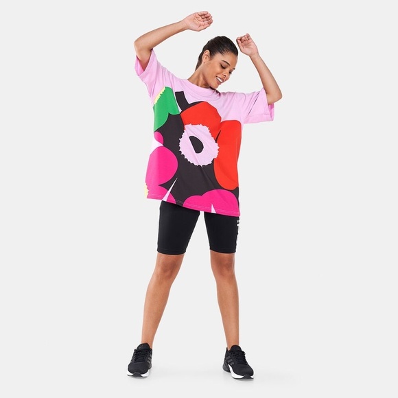 #0048 - Adidas | X Marimekko Graphic Women Sportswear T-Shirt Frost Pink - Picture 1 of 7
